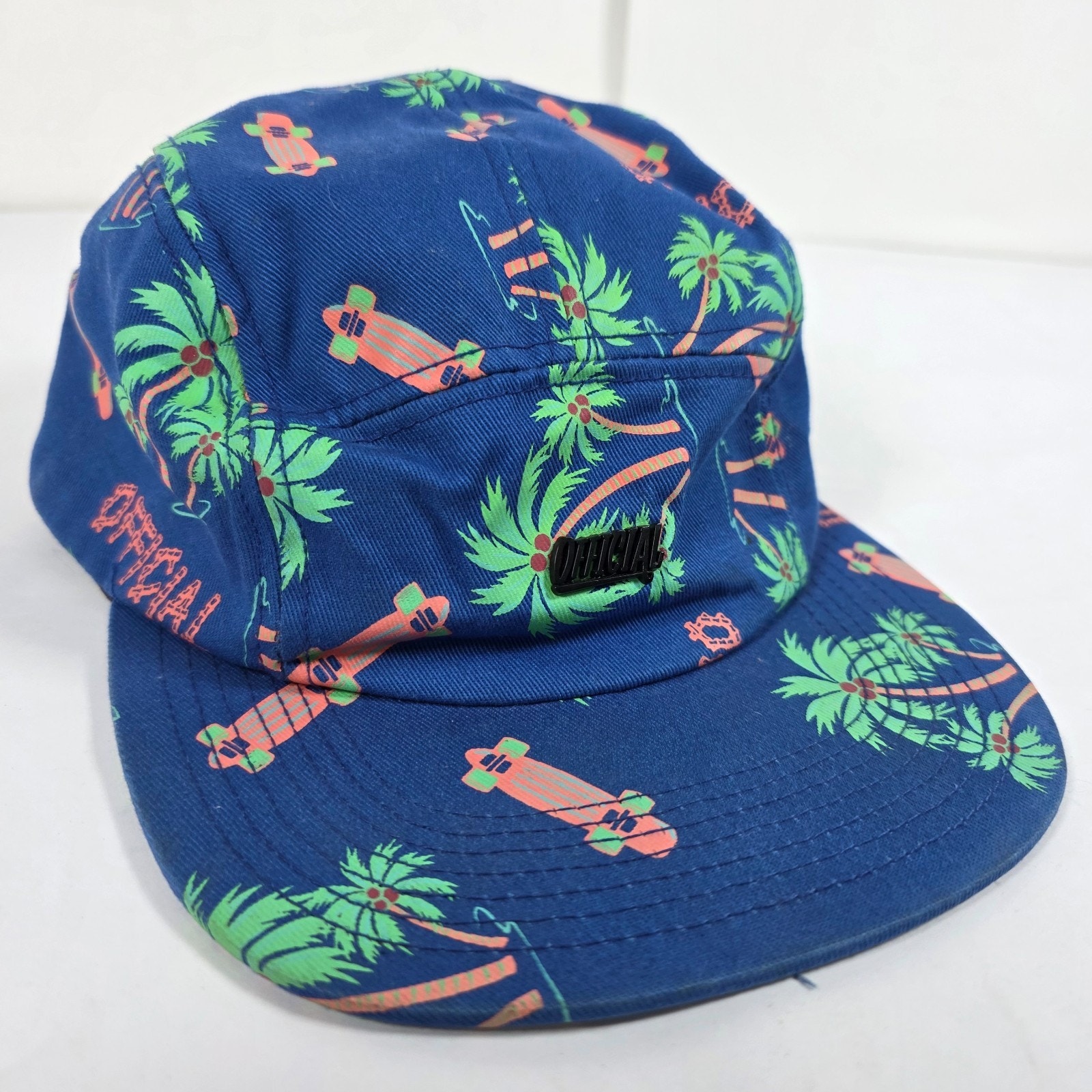Official Crown Of Laurel Blue Camper Hat Strapback Floral Skateboarding Aop